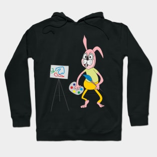 Pink Bunny Artist Hoodie